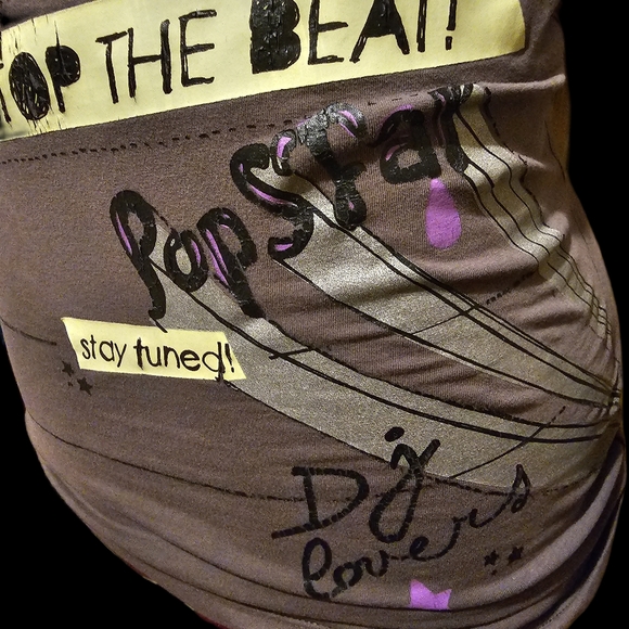 Glow in the dark DJ printed Diesel Cowl Neck Tunic - Picture 3 of 5